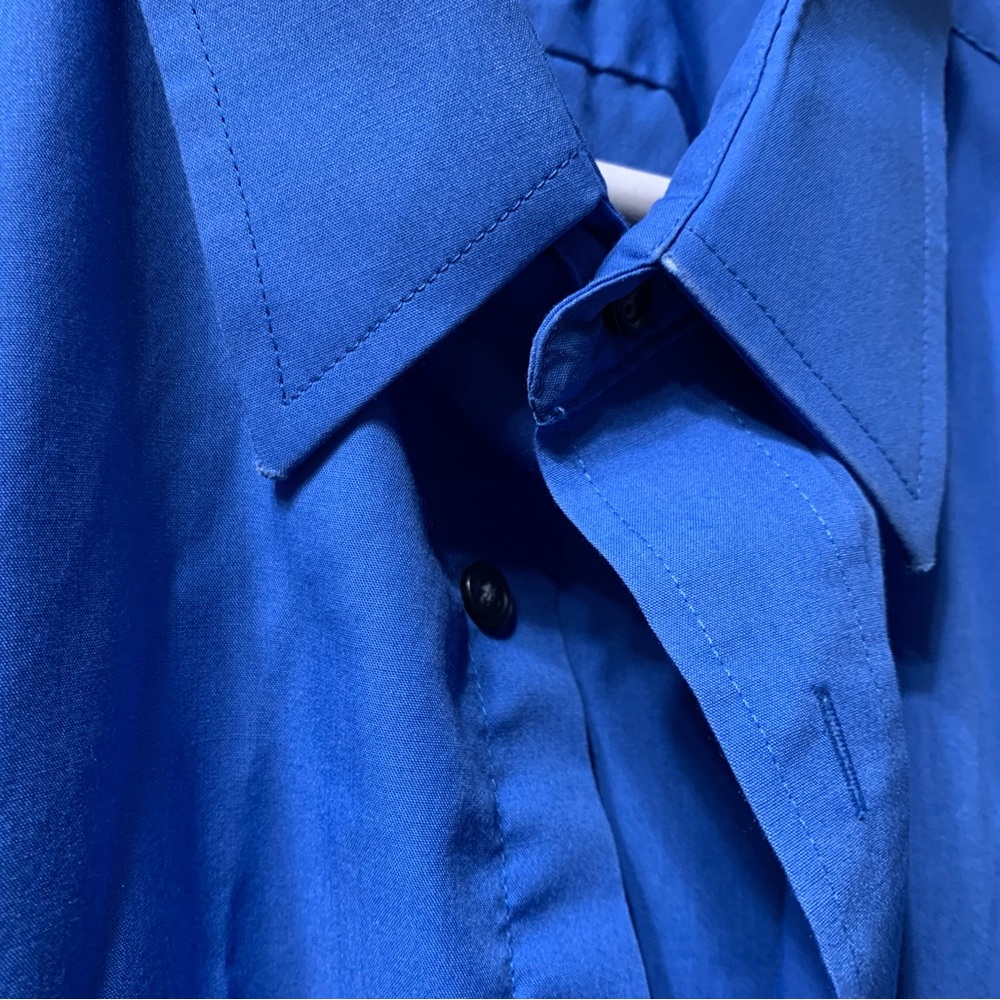 Men’s short sleeve button down shirt, blue, 2x, puritan - Picture 2 of 3